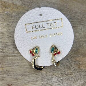 14k Gold Dipped NWT full tilt 2 Pack Dainty 🍒 Cherries And Rhinestone